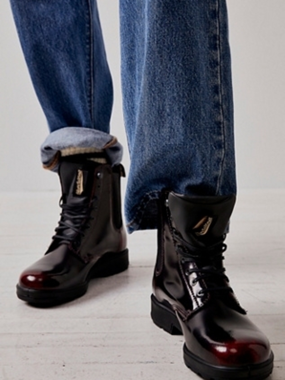 Blundstone Lace Up Gore Boots In Bordeaux Brush